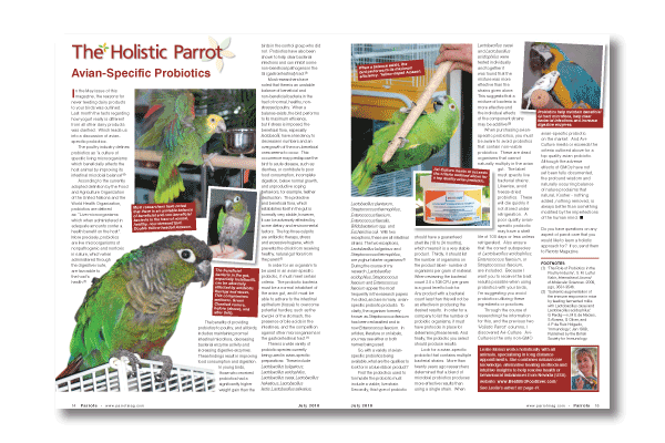 Parrots magazine 150th issue