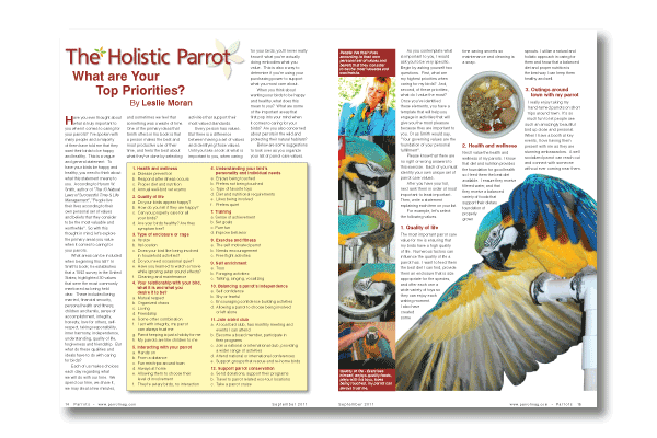 Parrots magazine September 2011